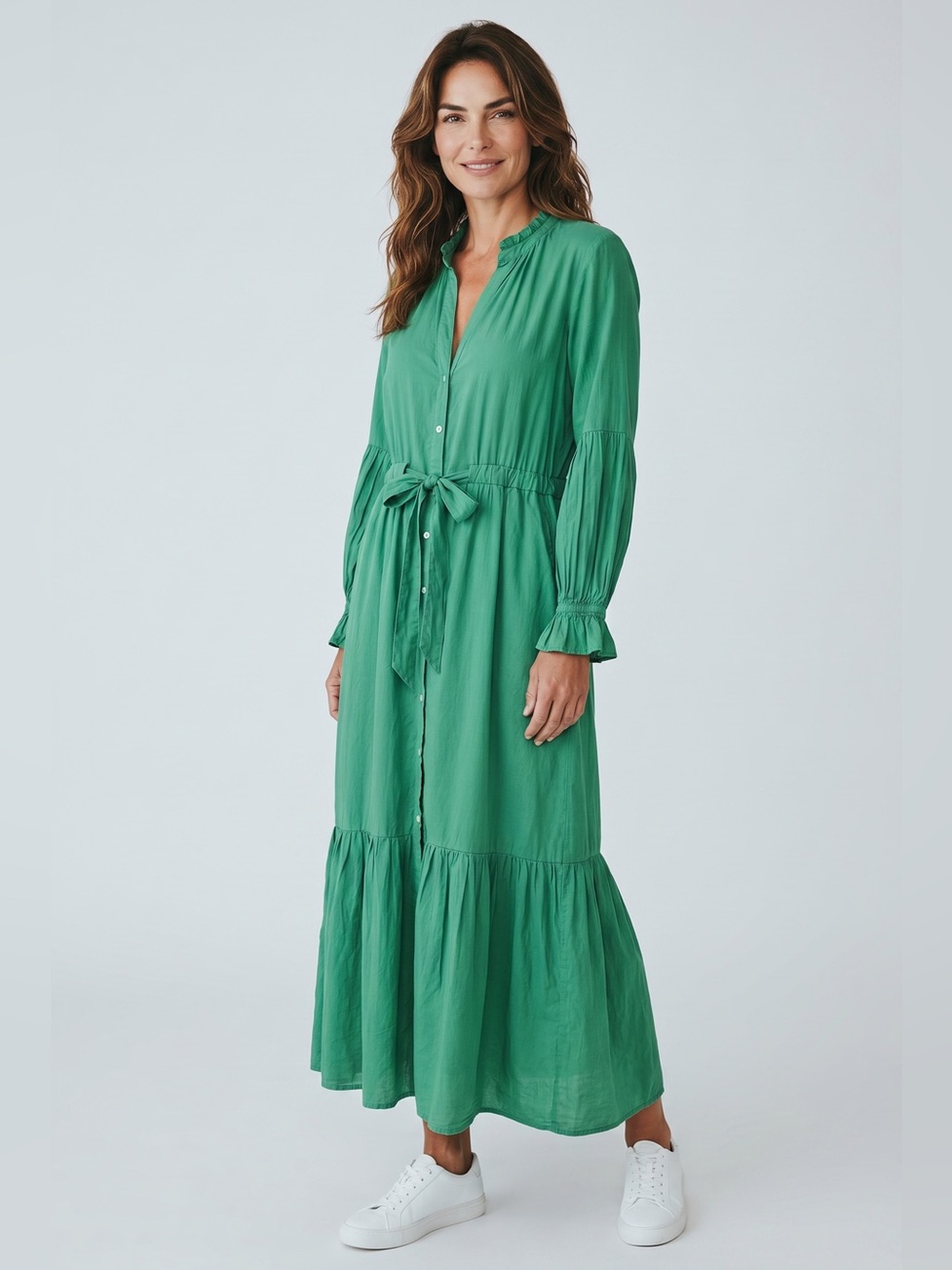 Xirena Lark Tiered Tie Waist Maxi Dress – Large